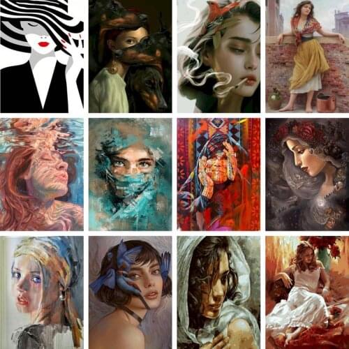 Gatyztory 60×75cm Frame Woman Painting By Numbers For Adults Kids Figure Handpainted Kits Canvas Drawing Acrylic Paints Wall Hom