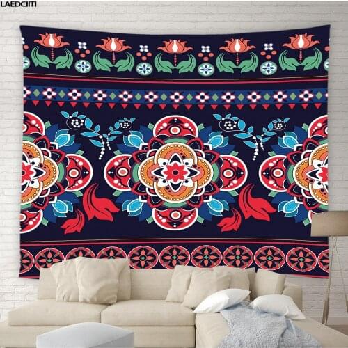 Indian Mandala Floral Tapestry Colorful Ethnic Pattern Hippie Style Background Wall Hanging Cloth Living Room Bedroom Home Decor