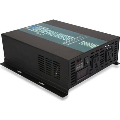 1000W Pure Sine Wave Inverter 12V/24V/48V DC to 110V/120V/240V AC Off Grid System Solar Generator Inverter Car Battery Converter