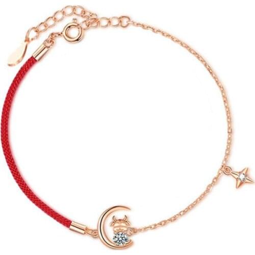 KOFSAC 2021Cute Moon Zodiac Cattle Bracelets For Women Jewelry 925 Sterling Silver Bracele Lady New Year Accessories Gift Hot