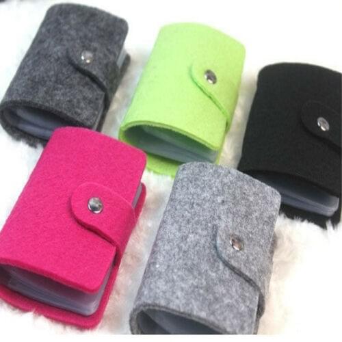 Mini 24-card Felt Multi-card Type ID Credit Card Case Package Bag Holder 2019 Mens Womens Smart Wallet Card ID Holders