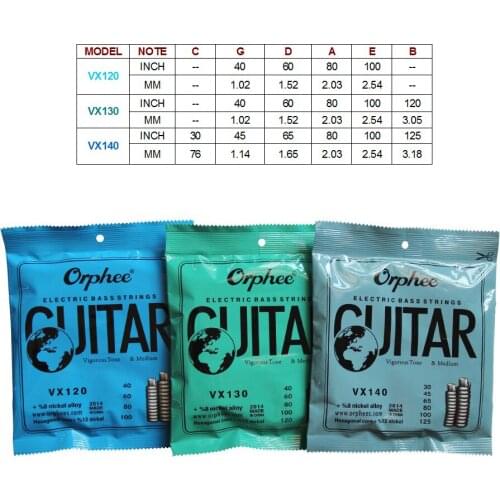 Electric Bass Strings set Medium Light Strong Hexagonal Steel nickel alloy Wire Bass Strings (4pcs/5pcs/6pcs Strings set option)