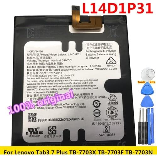 Original New High Quality Original 3.8V 3500mAh L14D1P31 For Lenovo PB1-770N PB1-770M PHAB Plus Battery