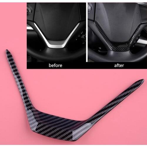 Carbon Fiber Style Steering Wheel Cover Trim Fit For Honda CR-V CRV 2012 2013 2014-2016