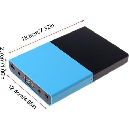 QC 3.0 USB DC 1-24V Output 12x 18650 Batteries DIY Power Bank for Laptop Phone T8DA