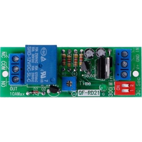 DC 12V Adjustable Signal Trigger Timer Relay High Level Time Delay Turn Off Relay