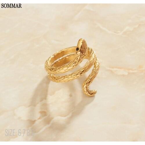 SOMMAR 2021 new trend Gold Filled size 6 7 8 Gentlewoman rings Animal zodiac snake men ring charm