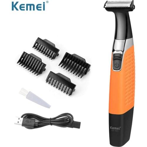 Kemei Electric Shaver for Men Professional Beard Trimmer USB Rechargeable Mens Razor Beard Trimmer Hair Shaving Machine