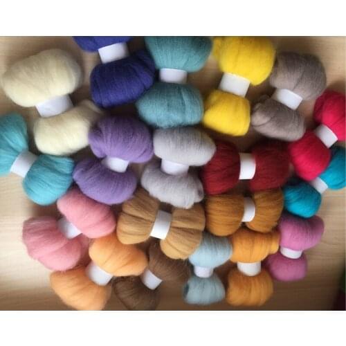 Wfpfbec needle felting poke fun DIY roving felt 100% merino wool fiber mix color 5g/19pcs/lot