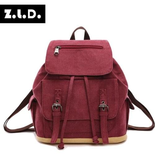Z.L.D. High Quality New Retro Canvas Backpack Large Capacity Backpack Fashion Brand Ladies Backpack Youth Student Bag Women Bags