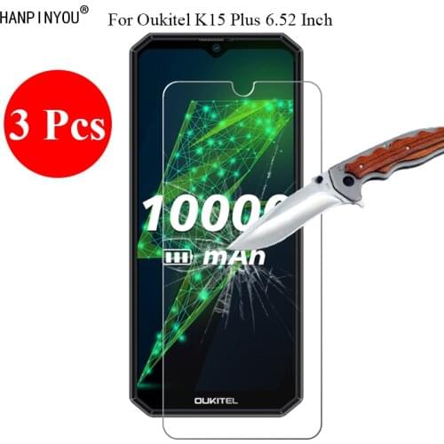 3 Pcs/Lot 9H 2.5D Tempered Glass Screen Protector For Oukitel K15 Plus 6.52" Protective Film + Clean Tools