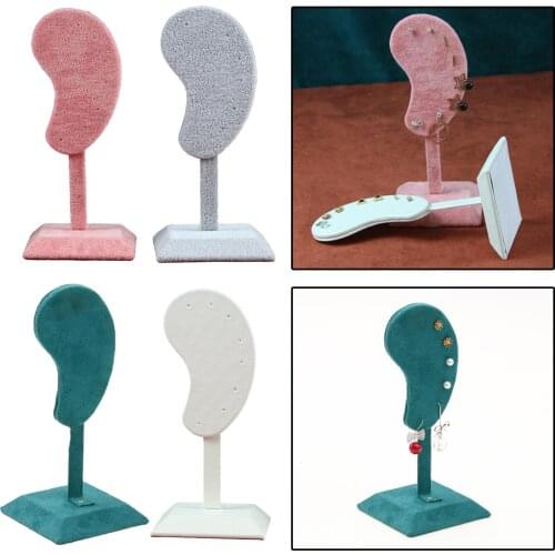 Decorative Earring Display Stand Unique Ear-Shape PU Leather Ear Studs Holder Show Bedroom Decoration for Retail Shop