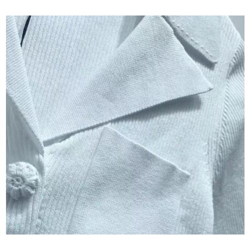 2021 Spring Women Sweater White Short Sleeve V-Neck Single Breasted Knitwear Ladies Cardigan with One Pocket Female Outfit