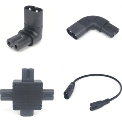 1Pc IEC 320 2-Pin C7 Female To C8 Male Right Up Down Angled AC Power Adapter extension cord Converter cable 30cm 3m 5m