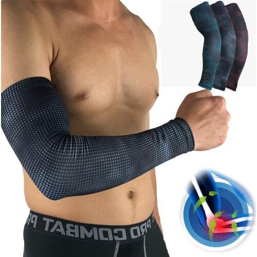 1pcs Men Sunscreen Sport Arm Warmers Sleeves Cycling Running Bicycle Basketball Sun Protection Cuff Cover Protective Arm Sleeves
