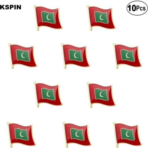 Maldives Flag Lapel Pin Flag badge Brooch Pins Badges 10Pcs a Lot