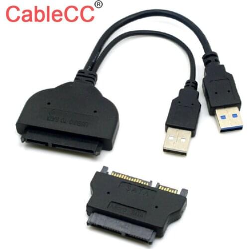 Xiwai 1set USB 3.0 to SATA 22Pin & SATA to 16Pin Micro SATA Adapter for 1.8" 2.5" Hard Disk Driver With Extral USB Power Cable