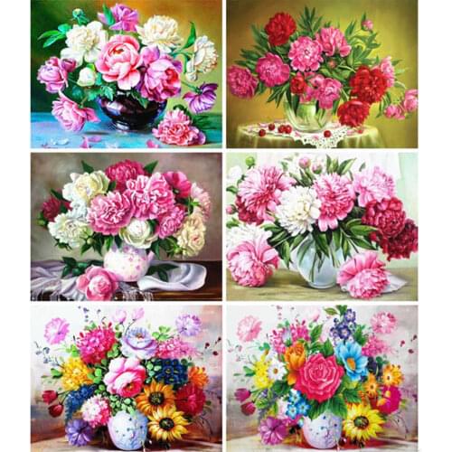 AZQSD Diamond Painting 5d Flower Cross Stitch Embroidery Sale Full Drill Square Rhinestones Gift Handmade Diy Home Decor