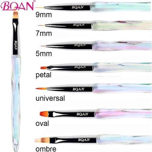 BQAN New Transparent Diamond Gradient Nail Brush Nail Art Brush Line Painting Brushes Crystal Acrylic Thin Liner Drawing Pen