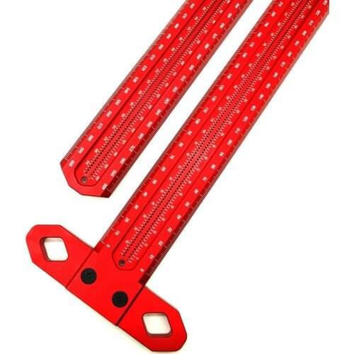 Woodworking Scribe Center Finder T Type Ruler Gauge Crossed-Out Tool Aluminum Alloy Measuring Tools Marking Hole Scribing