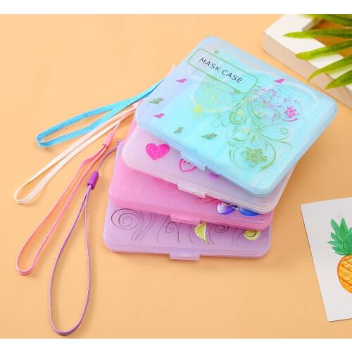 Colorful mask storage box New save masks box Student dustproof and waterproof mask storage bag desktop organizer containers