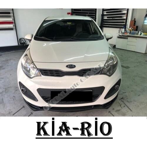 For Kia Rio Front Bumper Attachment Lip 2005-2020 Piano Glossy Black Splitter Diffuser Universal Spoiler Bumper Mud Flaps Sport