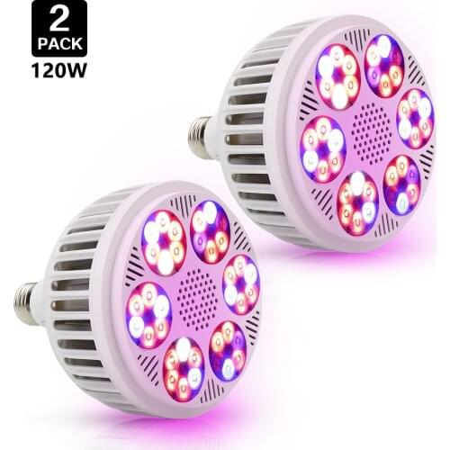 2Pcs Led Grow Light 120W Full Spectrum E27 COB Bulb Phytolamp For Indoor Plant Seeds Growth Lamp Grow Tent Complete kit 85-265V