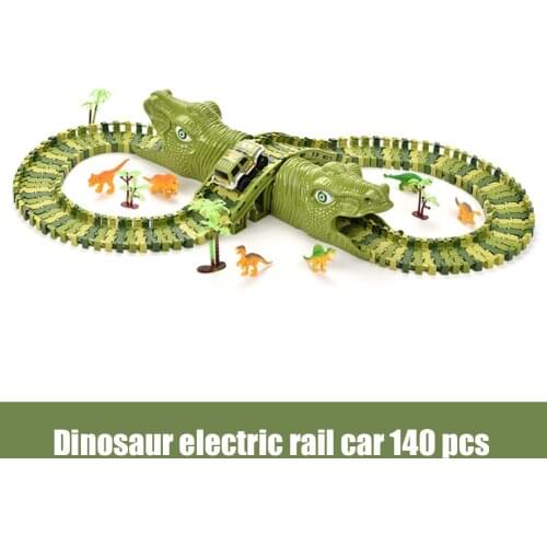 Dinosaur Bend Flexible Electric Railway Car Roller Coaster Track Children Toy Bend Race Track Car Toys for Children