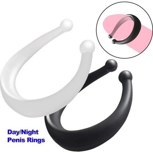 2pcs Day&Night Penis Ring Cock Strapon Sex Toys for Men Medical Delay Ejaculation Foreskin Correct Male Masturbator Erotic Shop