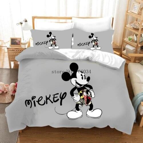 Bedding Set Disney Donald Duck Mickey Minnie Mouse Quilt Cover Pillowcase Children Kids Girls Boys Duvet Covers Bedspread Decor