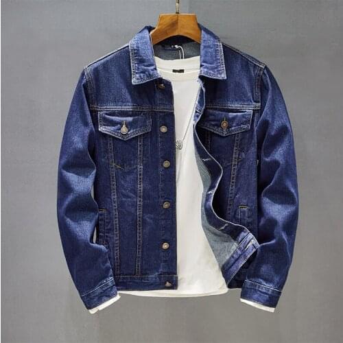 4XL 5XL Mens Slim Denim Jacket Plus Size Classic Design Spring Autumn Coat Fashion Trend Skinny Youth Motorcycle Jackets Male