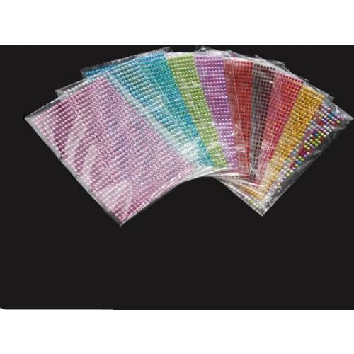 Scrapbook sticker 3mm 750pcs/set Self-adhesive Acrylic Rhinestones Sticker Mobile Diamond decoration drill stickers for car