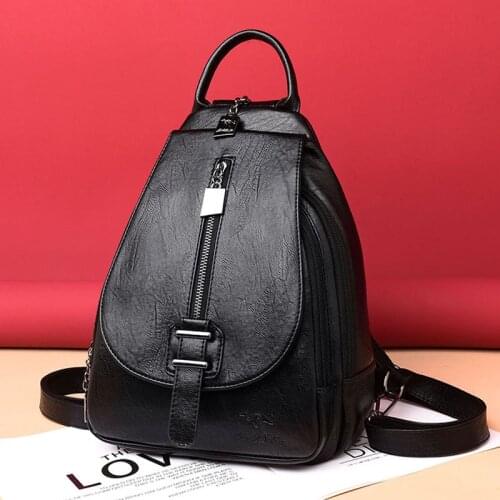 2021 New Zipper Back Pack Women Leather Backpacks Chest Bag Bagpack Ladies Travel Backpack School Bags For Teenage Girls