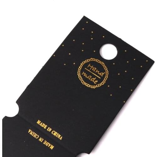 New 30Pcs 5x14cm Golden Dots Jewelry Headwear Card Handmade Hair Ties Package Necklace Bracelet Display Cards Custom Logo