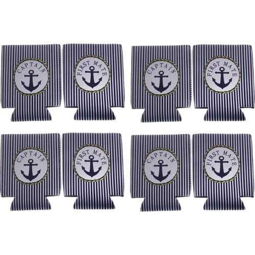 Novelty 4 Pair Beer Bottle Can Cooler Insulation Stubby Wedding Party Favor