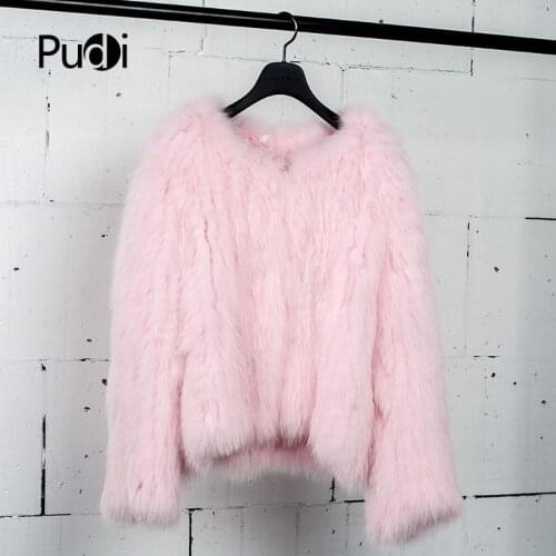 CT7006 Knit Knitted 100% Real Foxfur Coat Jacket Overcoat Russian Womens Winter Warm Genuine Fur Coat Pink