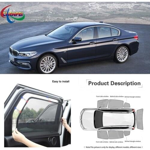 For BMW 5 Series Car Full Side Windows Magnetic Sun Shade UV Protection Ray Blocking Mesh Visor Car Decoration Accessories