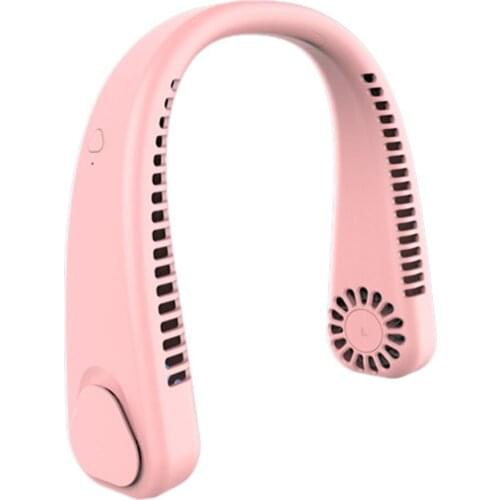 Portable Wearable Neck Fan Hands-free Bladeless Air Cooler Cooling Fan Rechargeable Headphone Design 3rd Gear Wind Speed