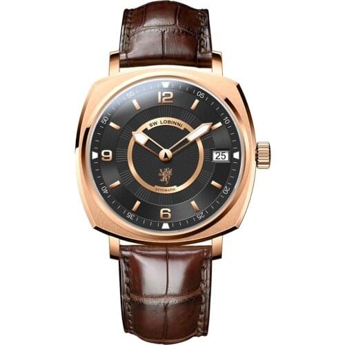 LOBINNI Luxury Watch For Men,Mens Automatic Watches Fashion Waterproof Mechanical Wristwatch Switzerland Clock Sapphire Mirror