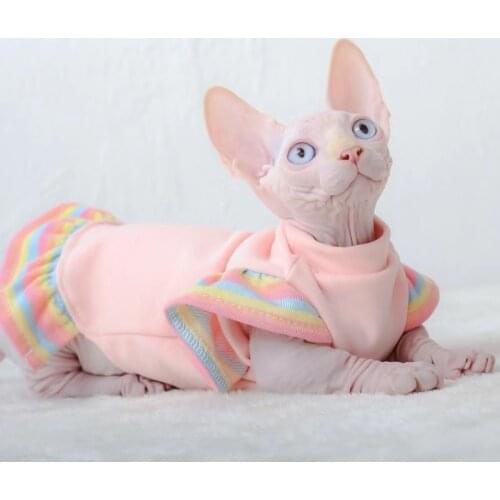 Luxury Sphinx Cats Clothes Warm Puppy Hoodies For Small Dogs Elegant Kittens Costume Rainbow Fancy Dresses Chihuahua Clothing