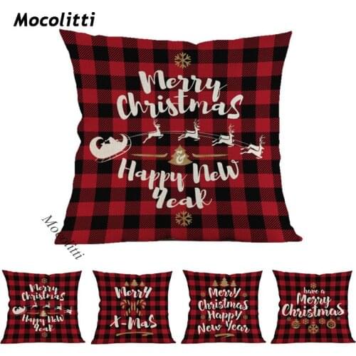 Christmas Home Decoration Cushion Cover Letter Geometric Design Sofa Pillow Case Christmas Coffee Shop Bar Decor Cushions Cover