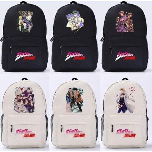 Anime JoJos Bizarre Adventure Kuujou Joutarou Jonathan Joestar Stundent Boy Girl Soft Handle Backpack School Travel Bag Gift
