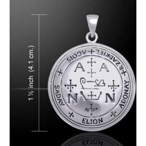 Silver or Gold tone Bronze Archangel Zadkiel Talisman Sigil of Zadkiel Angelic Pendant