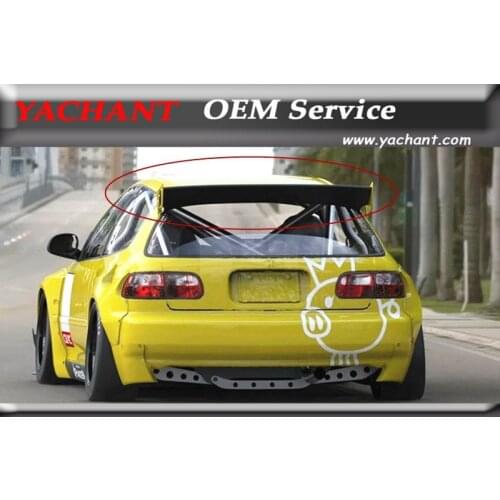 Car-Styling FRP Fiber Glass Roof Spoiler Fit For 1992-1995 Civic Hatchback (EG) PD RB Style Rear Roof Spoiler Wing