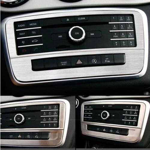 Car styling stainless steel Control air conditioning CD panel decorative cover trim for Mercedes Benz GLA X156 CLA C117 A Class