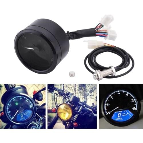SPELAB Universal Motorcycle New LED Odometer Tachometer Gauge Gear Indicator LED Digita Indicator Light Fits For 1-4 Cylinders