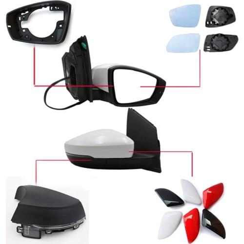 Exterior Rear View Mirror cover/lens/frame/turn light For VW POLO Side Mirror Turn Signal Light left /right Rearview Accessories