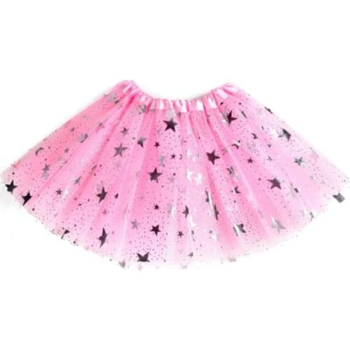 Pink Baby Kids skirt Girls Princess Stars Glitter Dance Tutu Skirt Sequins Party Dance Ballet Tutu Printed stars Skirts