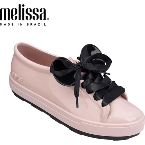 Melissa Spring Breathable Women Shoes Ladies Lace Up White Sneakers Shoes Valcanize Platform Fashion Sneakers Casual Match shoe