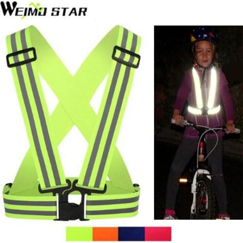 Weimostar Cycing Vest 4cm Reflective kids High Visibility Children Vest Lightweight Adjustable Elastic Safety Vest Strap Gear